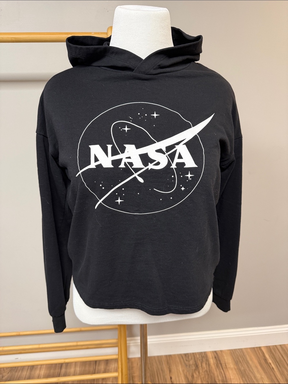 H&M Black Hoodie with White NASA Space Logo